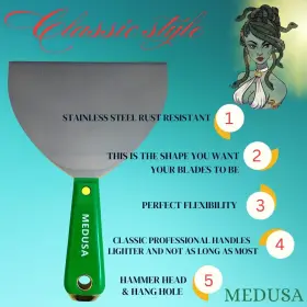 Medusa 198715029147 Medusas Flexible Stainless Steel Drywall Taping Knife Set With 12 Inch Mud Pan A #3