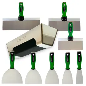 Medusa 198715892116 Medusas Flexible Stainless Steel Drywall Taping Knife Set With 12 Inch Mud Pan A