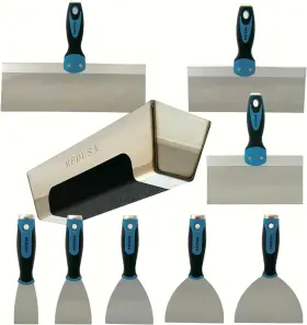 Medusa 445046859893 Stainless Steel Drywall Taping Knife Set With Professional Grade Mud Pan