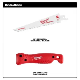48-22-0307 Milwaukee Folding Jab Saww/6 Inch 8tpi Sawzall Drywall Blade #2