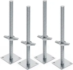 Mouuy 765574091327 Adjustable Leveling Galvanized Screw Jacks 18 Inch Scaffolding Equipment Set