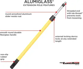 4-to-8 Mr. Long Arm 6508 Longarm Heavy Duty Alumiglass Extension Pole Foot 4-8 Feet #3