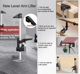 Tgq1 Muyics Lever Arm Lifter 15.5 Inch 3.54 X 3.15 Inches Black Silver Jack #3