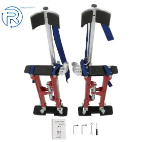 662823 Netuera Adjustable Red 18 Inch -30 Aluminum Drywall Stilts Tool For Painting Painter Taping