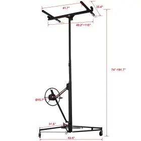 Beautee-pc-00086-dx Nicbex Drywall Lift 16ft 360 Adjustable Jack For Ceiling Panel Rolling #3