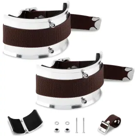 Hk03443 Ninefox 2 Set Drywall Stilt Kit Curved Metal Plates Adjustable Straps 4 Pair