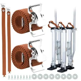 Hk03591 Ninefox 4-piece Drywall Stilts Straps Set Adjustable Double-buckle Parts With Screws