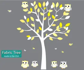 6fatowls Nursery Decals And More Yellow Owl Wall Decal Gender Neutral Baby Or Kids Room Fabric Tree