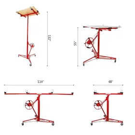Nxwvpc 680044736501 Pudavox Drywall Lift 11ft Panel Hoist Jack Lifter Construction Tools Lockable #3