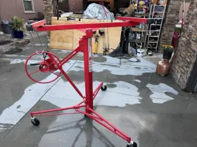 018ho18030 Onebigoutlet Red Heavy Duty Drywall Panel Lift Hoister Plaster Board Lifter Plasterboard Obo