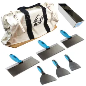 Ox 053722622913 Pro 6-piece Stainless Steel Drywall Taping Plastering Joint Knife Set Plus 12