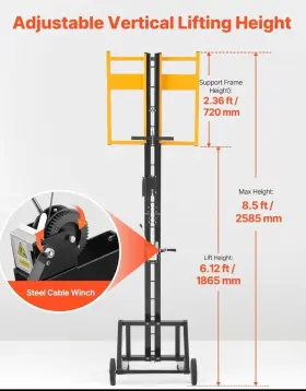 Panellift 860091001801 Hangpro Drywall Lift For Walls Model 100 10ft 150 Lbs