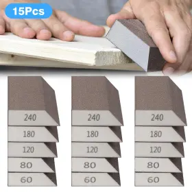 Partsdomauction 690770141036 15pcs Drywall Sanding Sponges Set Wet Dry Foam Sandpaper Block Pads 60-220 Grit