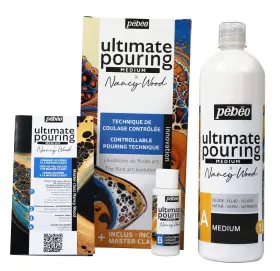 524702 Pebeo Ultimate Pouring Medium Transparent Acrylic Paint Flow Improver Art Supply