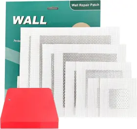 Pengchengwanli 740953183473 Wall Patch Repair Kit - 8pcs Set Drywall Mesh Patches With Putty Metal Color