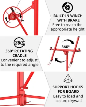 0csmzsaqlqgqfy Precisionauto Rtqxxj4vmyout 11 Ft Drywall Lift 150 Lbs Capacity Sheetrock Panel Hoist #3