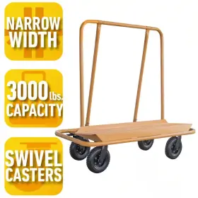 Pro-series 313048140189 Heavy Duty Steel Dolly Cart For Moving Tools Paneling Drywall Or Plywood Lock