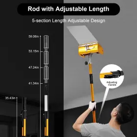 Quemarque 743557553468 9.8 Inch Drywall Flat Finishing Box Tool With 40ftft-64ftft Extendable Handle Professi #2
