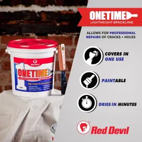 0544 Red Devil Onetime Lightweight Spackling 1 Quart Pack Of #2