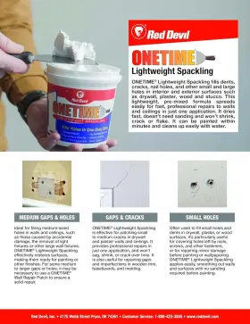 0544 Red Devil Onetime Lightweight Spackling 1 Quart Pack Of #3