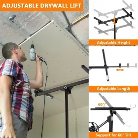 Lift61806 Rovibek Drywall Lift 11 Ft Jack Sheetrock For Ceiling 360° #3