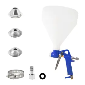 Rrj 20260521edw-blue468 Air Texture Spray Gun Hopper Painting Sprayer Tool Wall With 3 Nozzle For Drywall