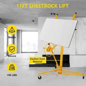 16ft.drywall Runesay Con-cret-3 Panel Hoist Drywall Lift Rolling Jack Lifter In Yellow #2