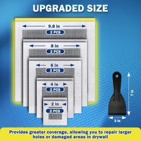 Wp2023-1a-1 Seloom Drywall Repair Kit Upgraded Size 2/4/6/8/10 Inch Patch Large #2
