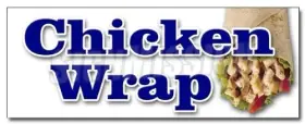 Signmission 682017644448 36 Inch Chicken Wrap Decal Sticker Food Vendor Grill Bbq Poultry Restaura