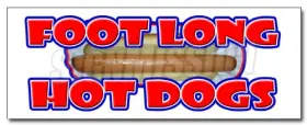 Signmission 682017644561 36 Inch Foot Long Hot Dogs Decal Sticker Dog Sausauge Ballpark Street Food