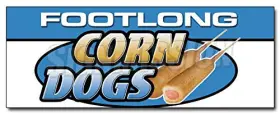 Signmission 682017705774 36 Inch Footlong Corn Dogs Decal Sticker Deep Fried Batter Stick Corny Dog Meal
