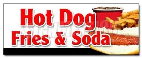 Signmission 718088541109 24 Inch Hot Dog Fries And Soda Decal Sticker All Beef Drink Frank Meal Deal Chili