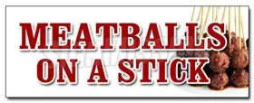 Signmission 718088541475 24 Inch Meatballs On A Stick Decal Sticker Italian Grilled Snack Meat Balls Food