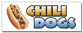 Signmission 738435842482 48 Inch Chili Dogs Decal Sticker Hot Dog Cart Stand