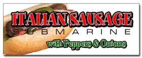 Signmission 738435845575 48 Inch Italian Sausage Sub Decal Sticker Hero With Peppers