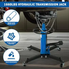 Rf49132-g Siliconehosefactory 1660 Lbs 2 Stage Hydraulic Transmission Jack With 360 Swivel Wheel Lift Hoist