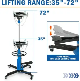 Lp1833 Siliconehoseonline 2 Stage Transmission Jack Hydraulic 1660lbs 360 Swivel Wheel