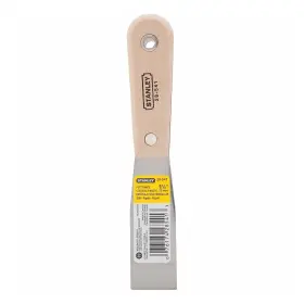 680-28-541 Stanley Tools Wood Handle Putty Knife 1 1/4 Inch Wide High Carbon Steel Blade Brown