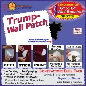 4301 Stepsaver Products Usa Made Self-adhesive Trump Wall Repair Patch Kit Clear