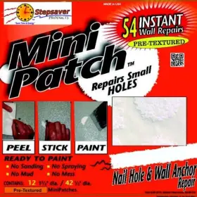 Stepsavers 313027160153 Usa Made Mini Patch Textured Wall Repair Kit. Nail And Anchor Siz