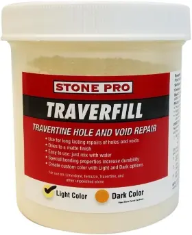 Stone Pro 850016430526 Stonepro Traverfill Light 1 Lb. For Repairing Holes In Travertine