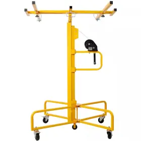 Sudzendf 726084353275 Yellow Steel 16ft Lift Drywall Panel Hoist Jack Lifter With Rolling Caster W