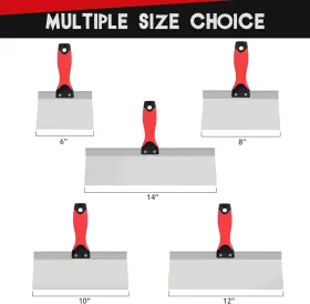 Sumed 445054962950 Drywall Taping Knife 5 Pcs Stainless Steel Knives 6 Inch /8 /10 /12 /14 Prem #3