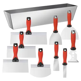 Sumed 717661542441 10pcs Drywall Tool Kit Stainless Steel Putty Knife Set With 1 Inch -6 Knives 8