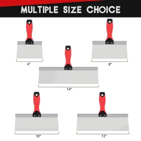 Sumed 772168880830 Drywall Taping Knife 5 Pcs Stainless Steel Knives 6 Inch /8 /10 /12 /14 P #3