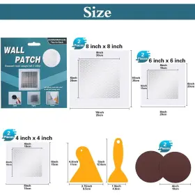 Yj033 Tahikem 6 Pcs Drywall Repair Patch 4 Inch 8 Two Of Each /6 /8 -two White #2
