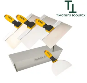 Ttttk10sstt Tapetech Pro Stainless Steel Taping Knife Set With Mud Pan