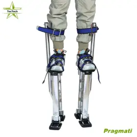 Pr3895000 Tectech 18 - 30 Adjustable Drywall Stilts Painters Walking Finishing Tools Silver New