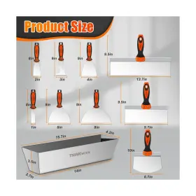 W6158 Thinkwork Drywall Knife Set 10pcs Tools Finishing Includes Stainless #2