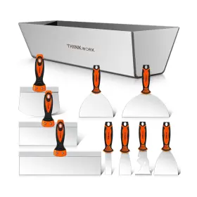 W6158 Thinkwork Drywall Knife Set 10pcs Tools Finishing Includes Stainless